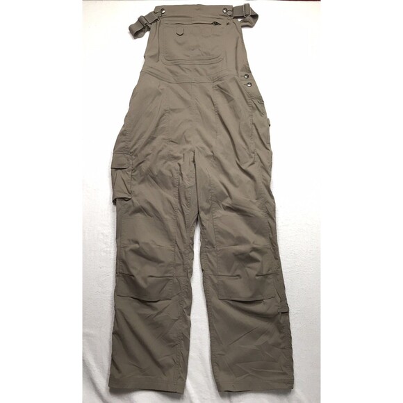 DULUTH Heirloom Bib Overall Women XL x 31 Khaki Beige Nylon Rip Stop Gardening - Picture 1 of 16